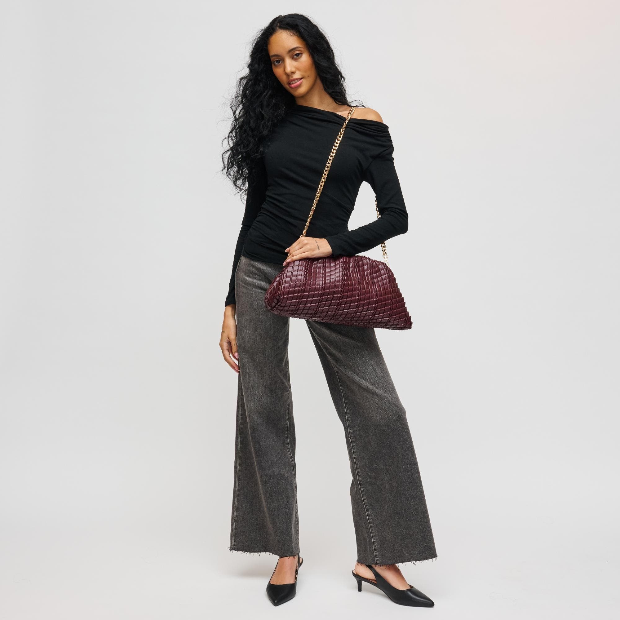 URBAN EXPRESSIONS HANDBAGS Veronica Clutch, Alternate, color, Wine