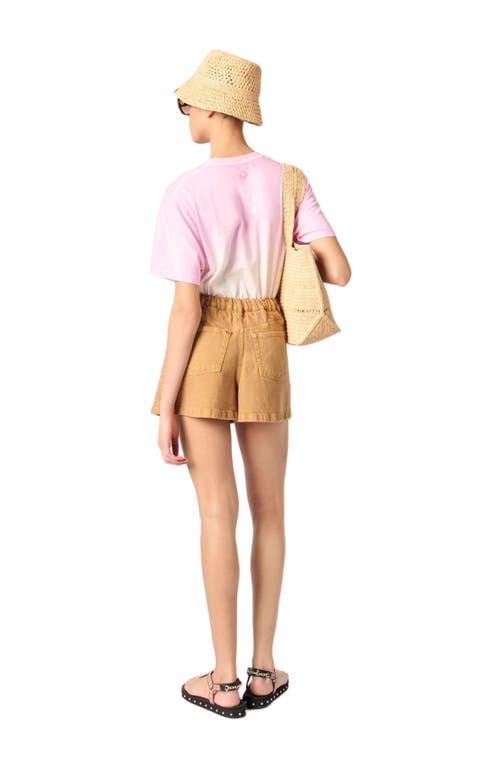 Maje Cotton Tie-dye T-shirt In Pink