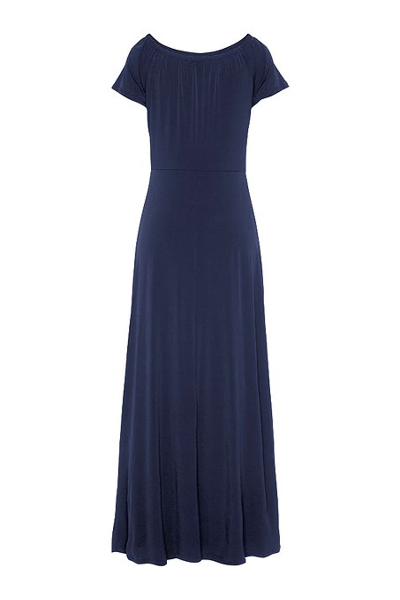Women's Off Shoulder Maxi Dress, Alternate, color, Navy