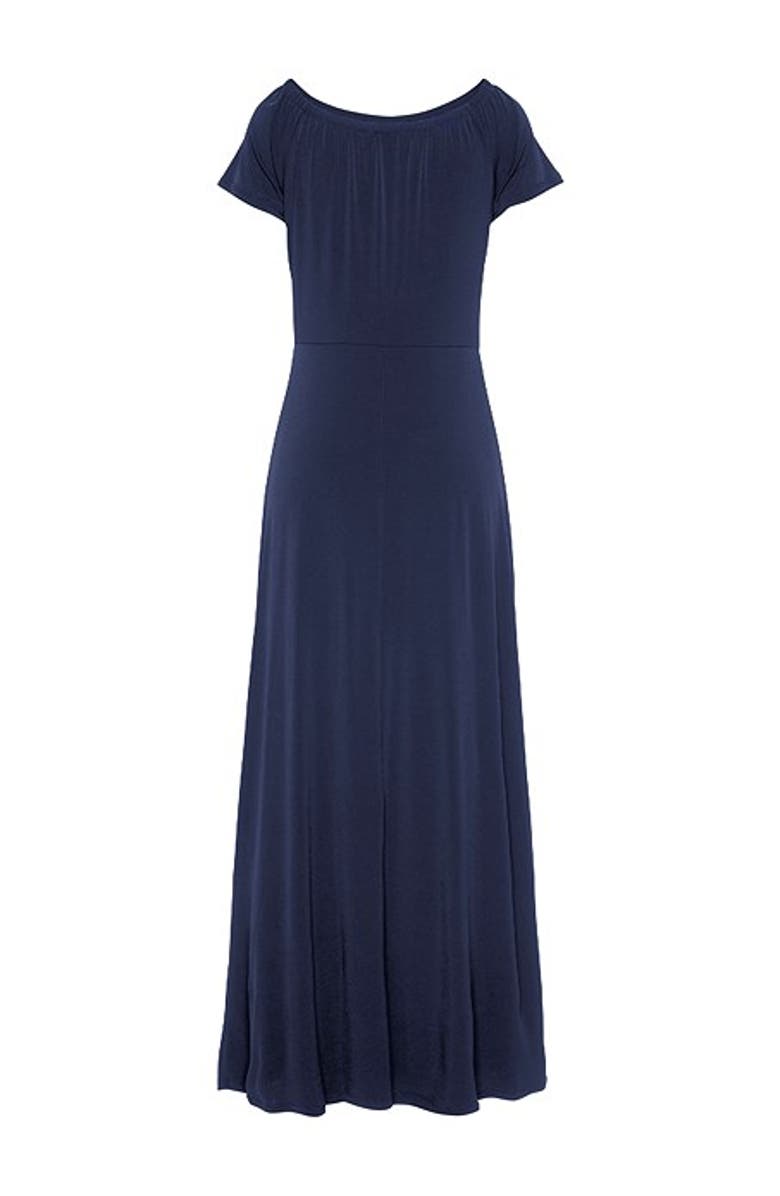 LASCANA Women's Off Shoulder Maxi Dress, Alternate, color, Navy