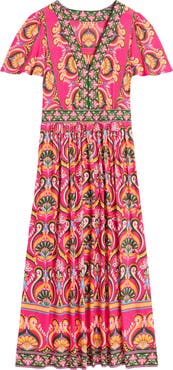 Boden Ellie Print Flutter Sleeve Dress