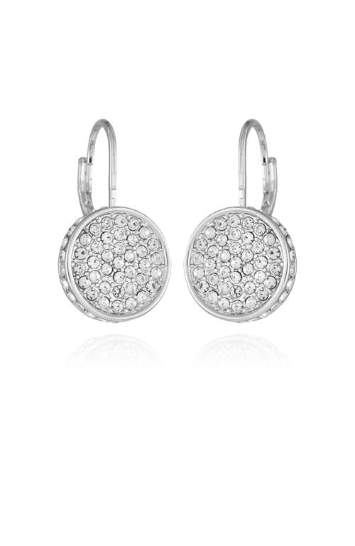 Vince Camuto Silvertone Glass Stone Coin Leverback Earrings In Metallic