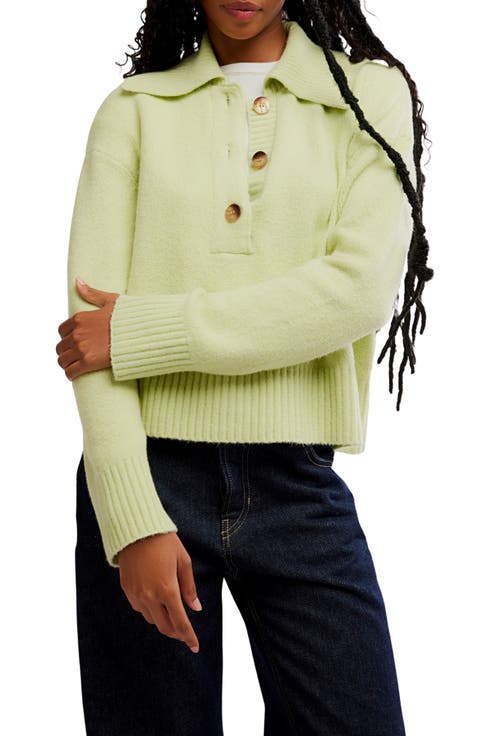 Trading Up Cotton Blend Polo Sweater