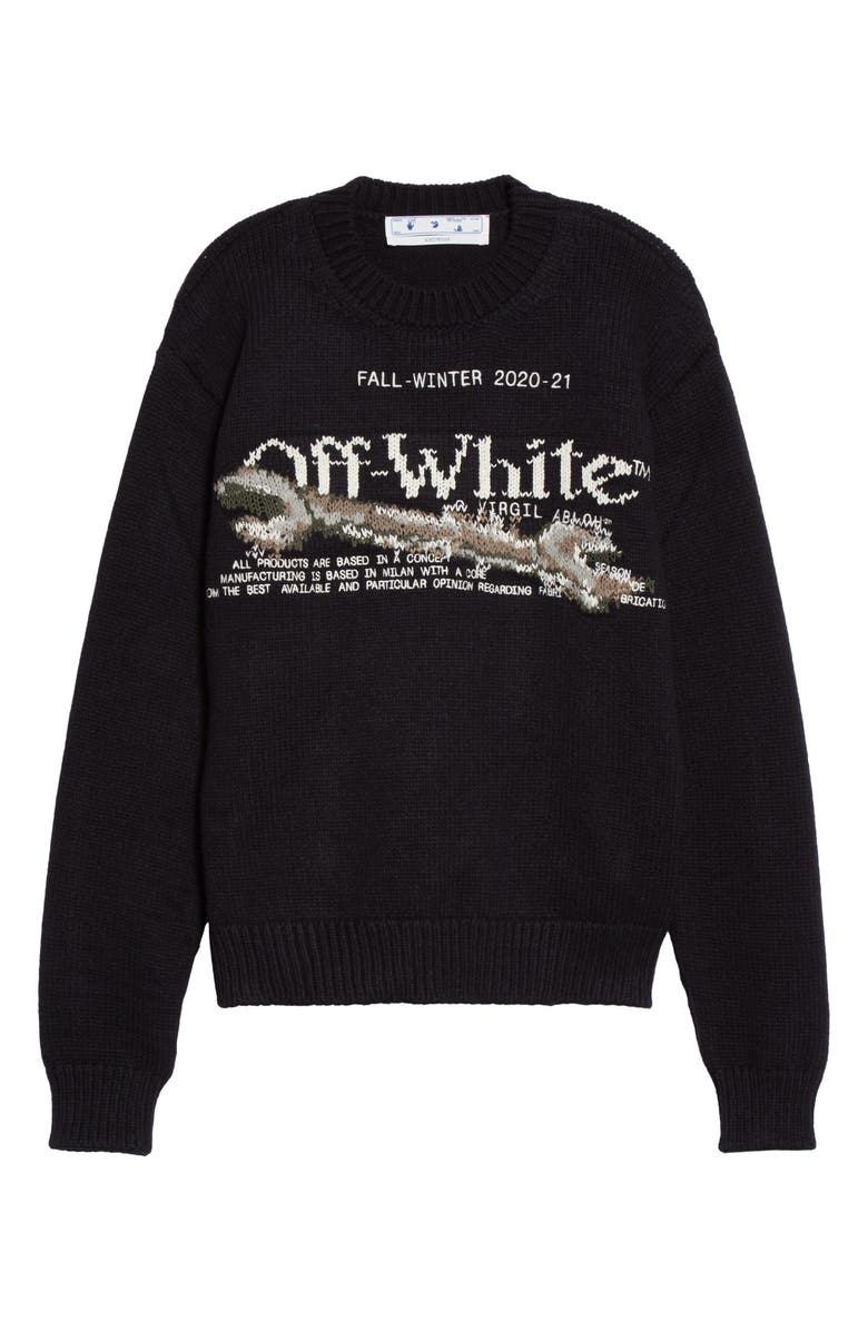 Off-White Pascal Tool Intarsia Wool Blend Sweater, Alternate, color,