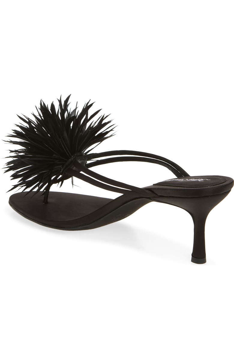 Jeffrey Campbell Firework Feather Sandal, Alternate, color, Black Satin