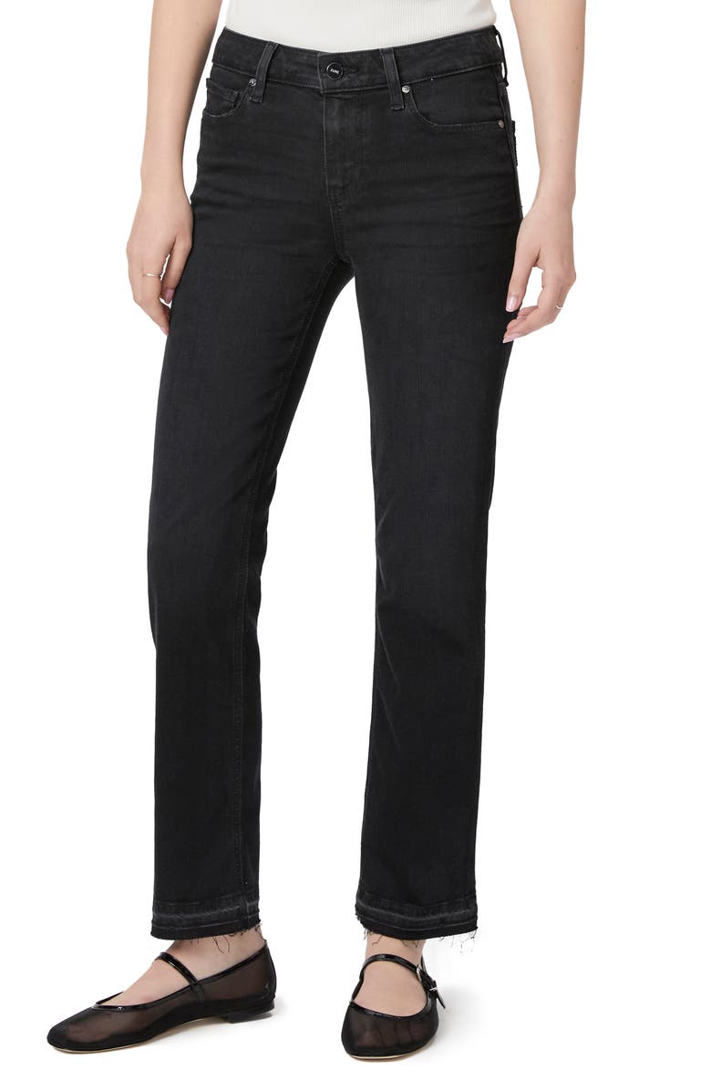 PAIGE Amber Release Hem Mid Rise Straight Leg Jeans, Main, color, Slater