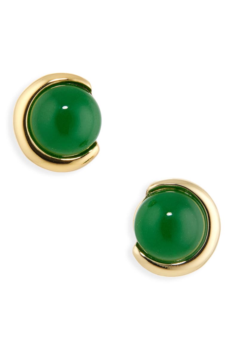 round stud earrings, Main, color, GREEN