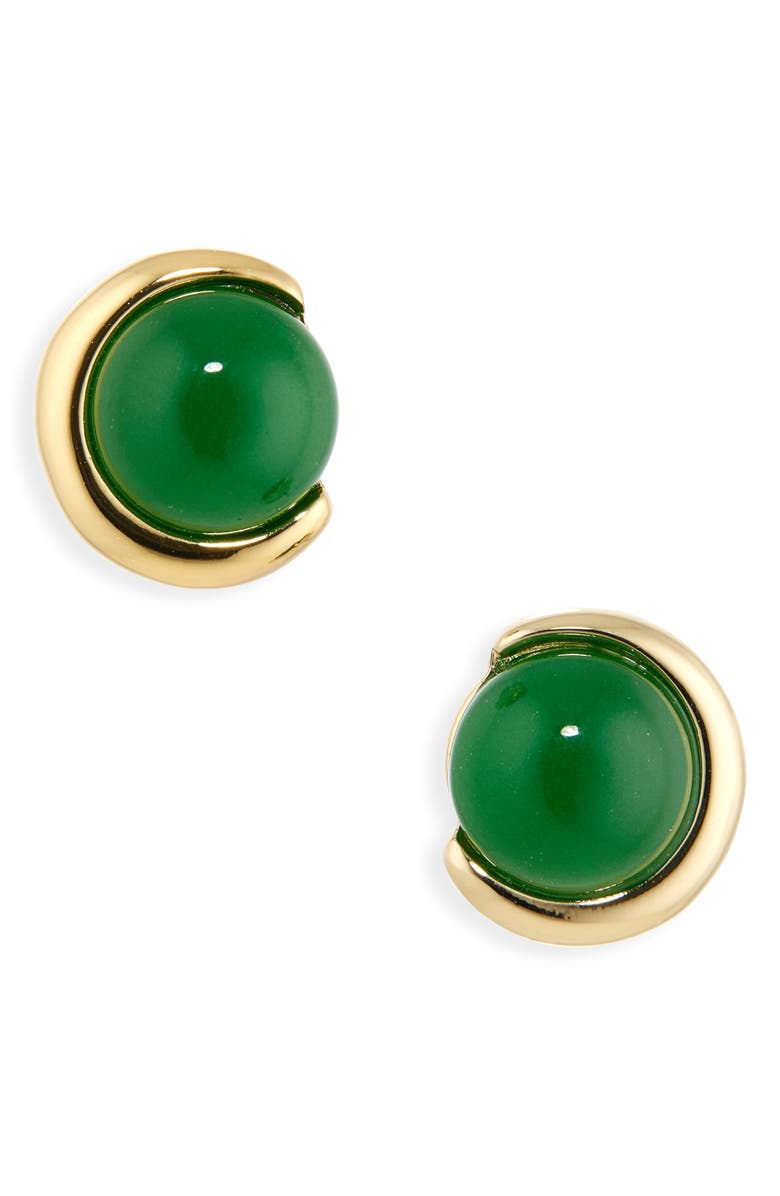Kate Spade New York round stud earrings, Main, color, Green