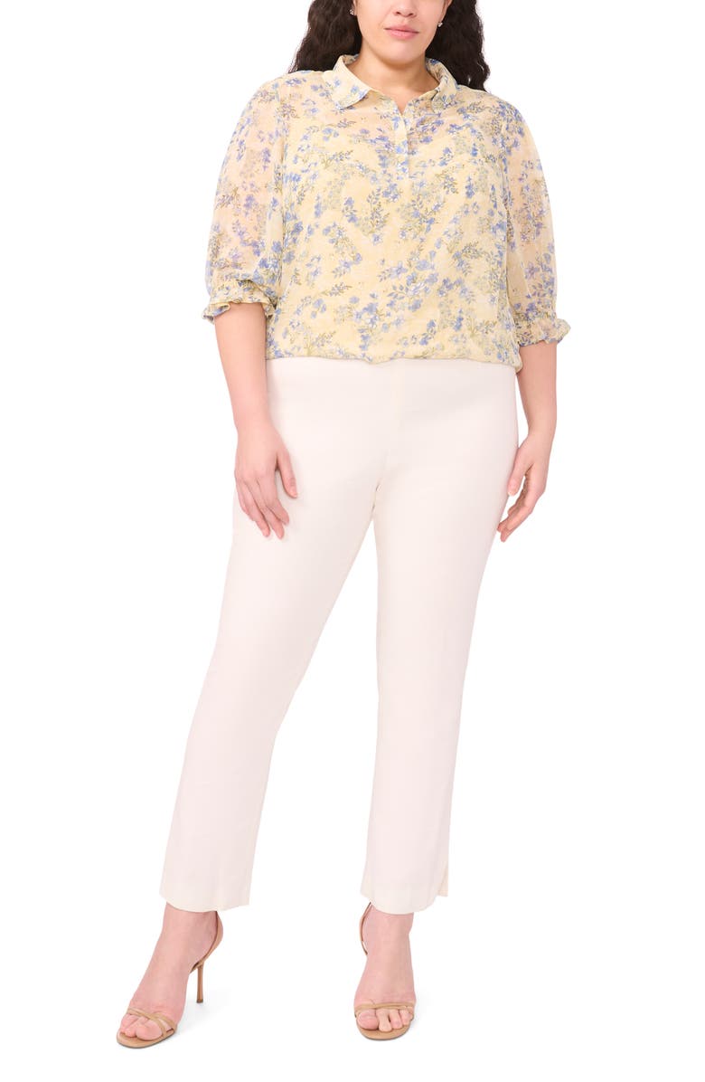 Halogen<sup>®</sup> Floral Print Shirt, Alternate, color, Pastel Yellow