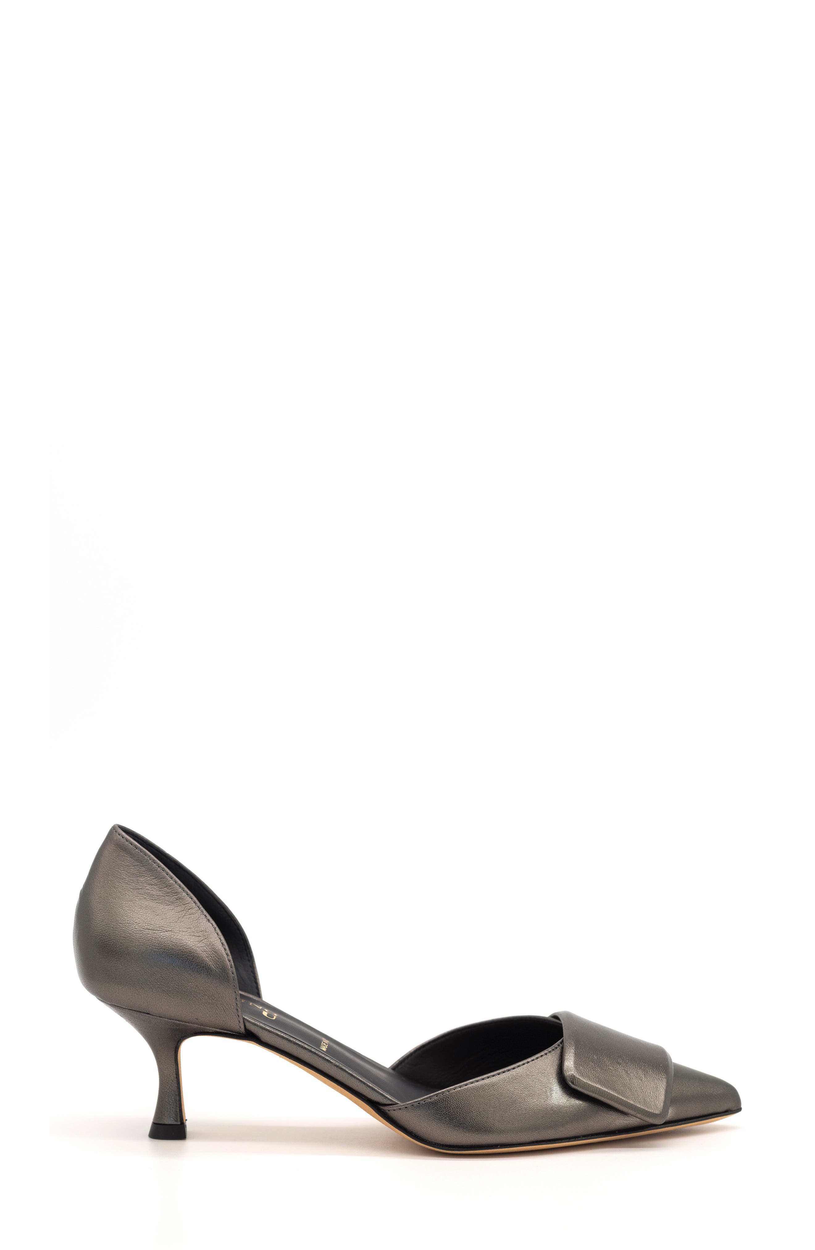 Sloane Pointed Toe d'Orsay Pump, Alternate, color, PEWTER NAPPA