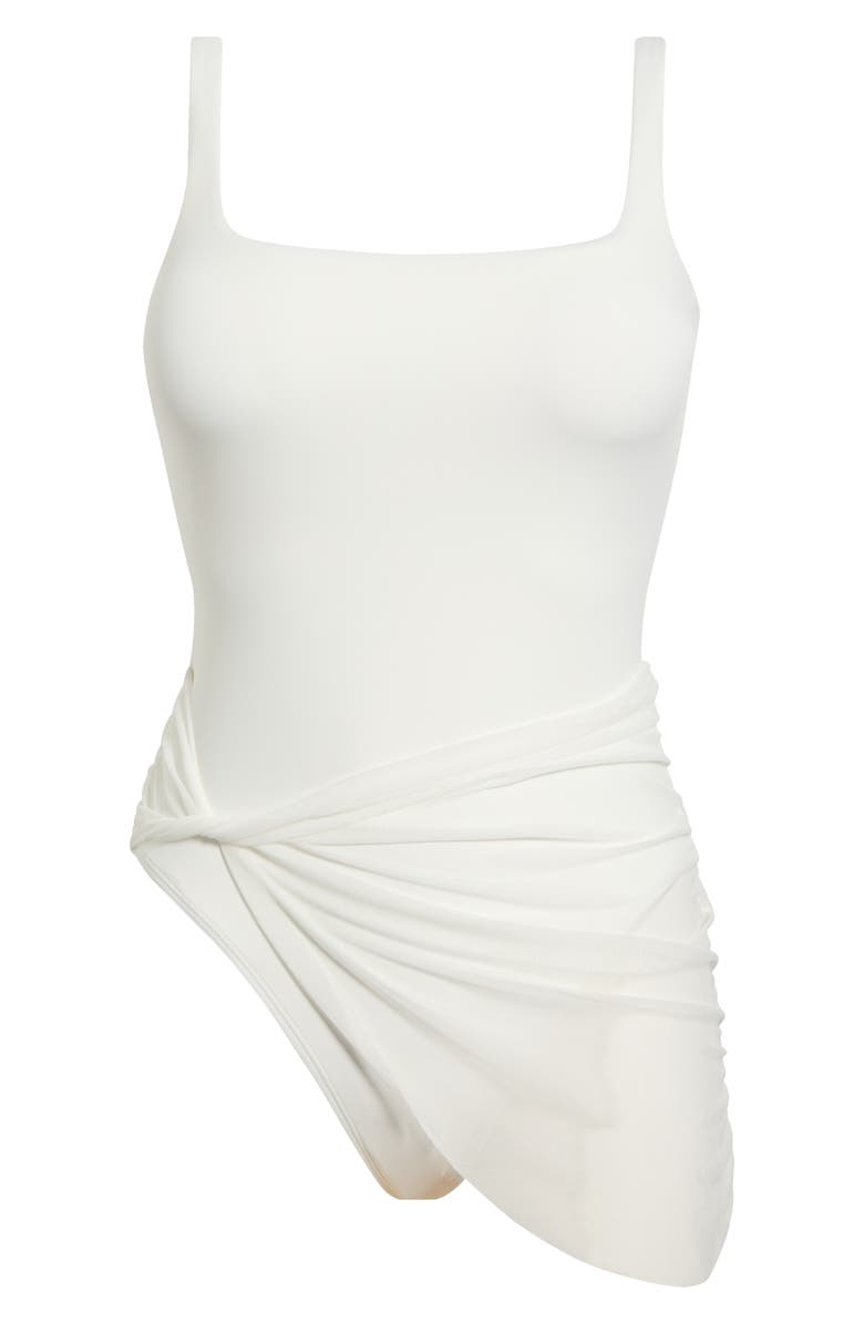 Hutch Mesh Overlay One-Piece Swimsuit, Alternate, color, White Solid