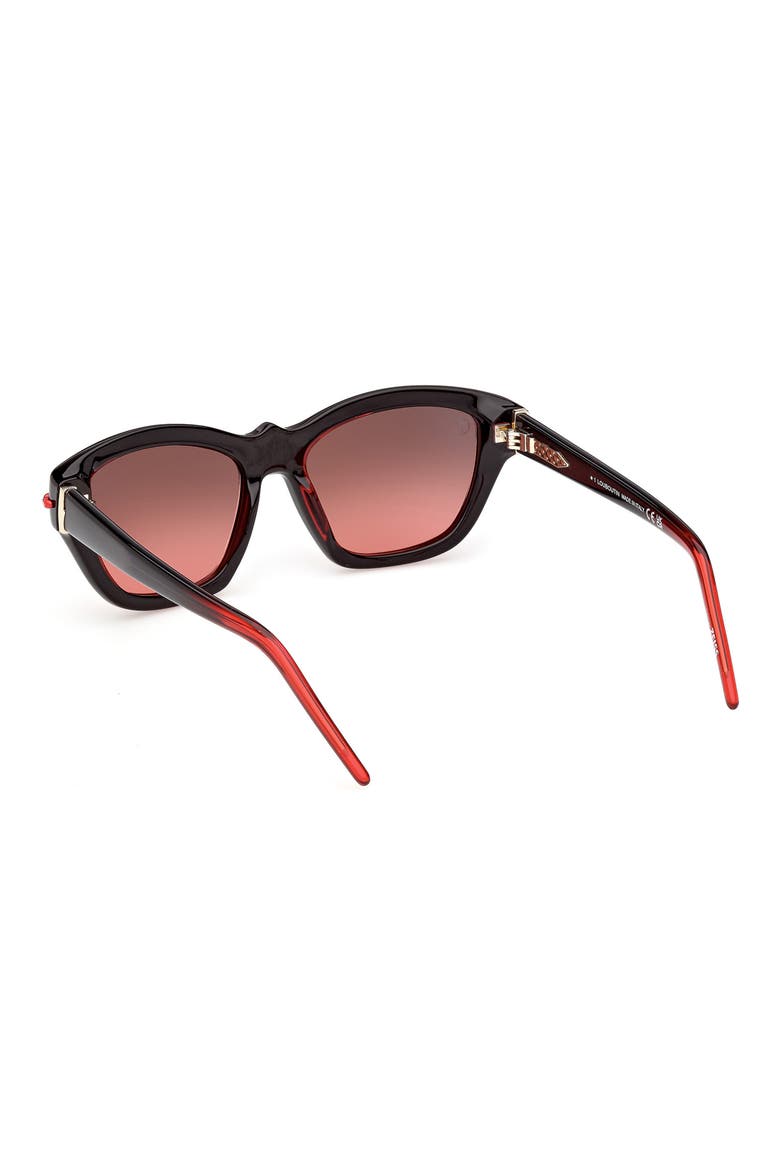53mm Gradient Butterfly Sunglasses, Alternate, color, BLACK/ RED GOLD METAL
