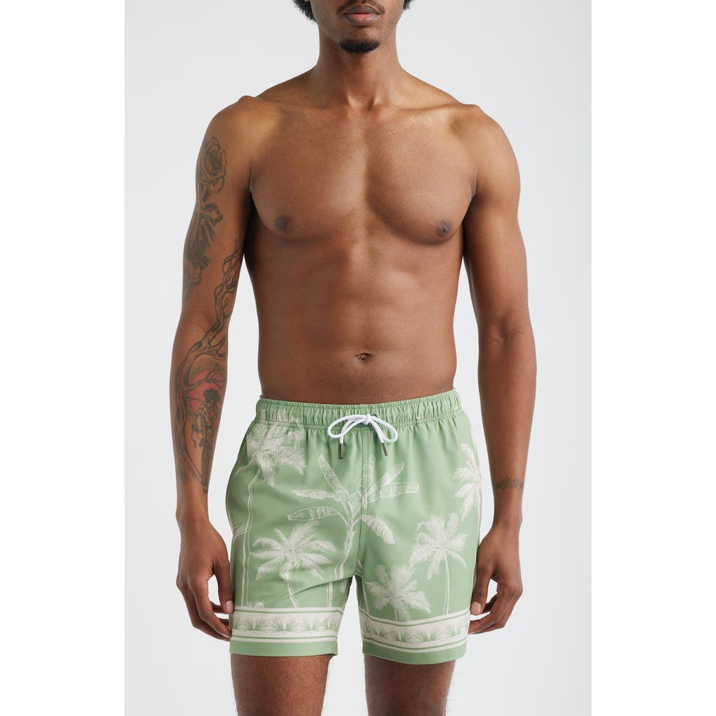 Mavrans Tropical Palm Swim Trunks In Green
