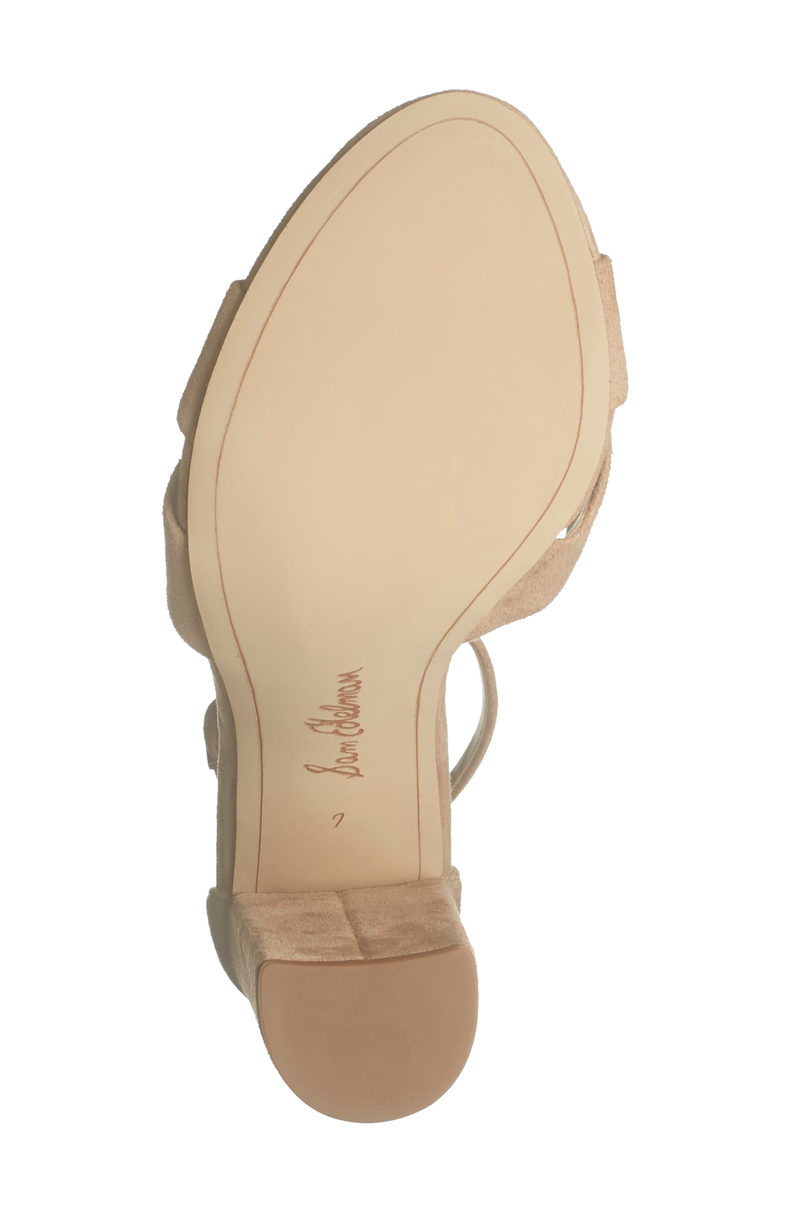 Yancy Block Heel Ankle Strap Sandal, Alternate, color, GOLDEN CARAMEL SUEDE
