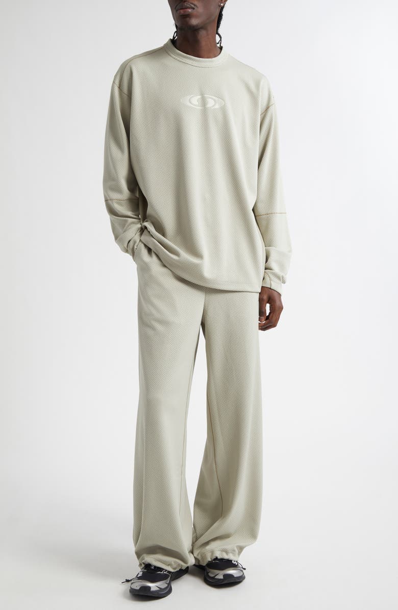 MM6 Maison Margiela x Salomon Logo Long Sleeve Graphic Mesh T-Shirt, Alternate, color, Abbey Stone