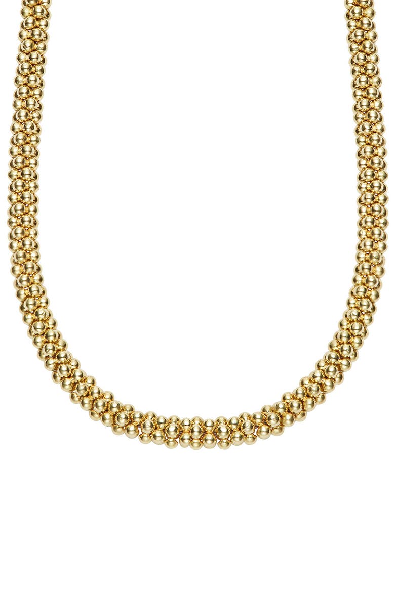 Caviar Bead Rope Necklace, Alternate, color, YELLOW GOLD
