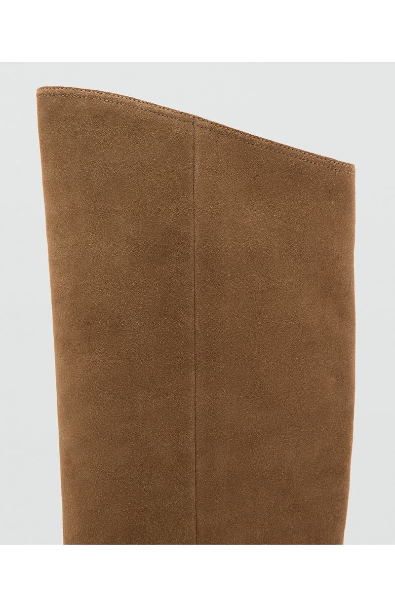 MANGO Suede Knee High Boot, Alternate, color, Sand