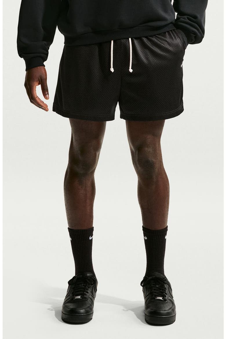 Standard Issue 5-Inch Practice Mesh Basketball Shorts, Main, color, BLACK/ PALE IVORY