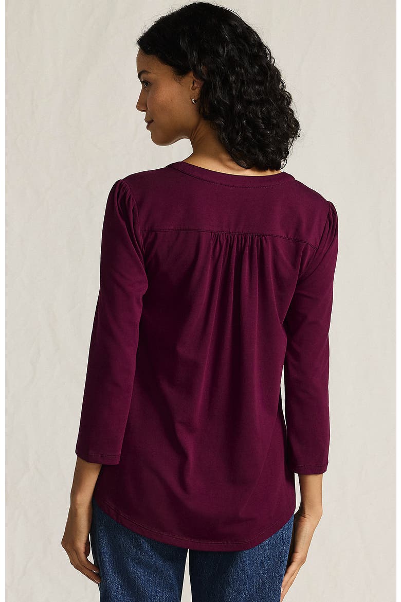 Plus Size 3/4 Sleeve Lightweight Jersey Embellished Top, Alternate, color, Vivid Plum
