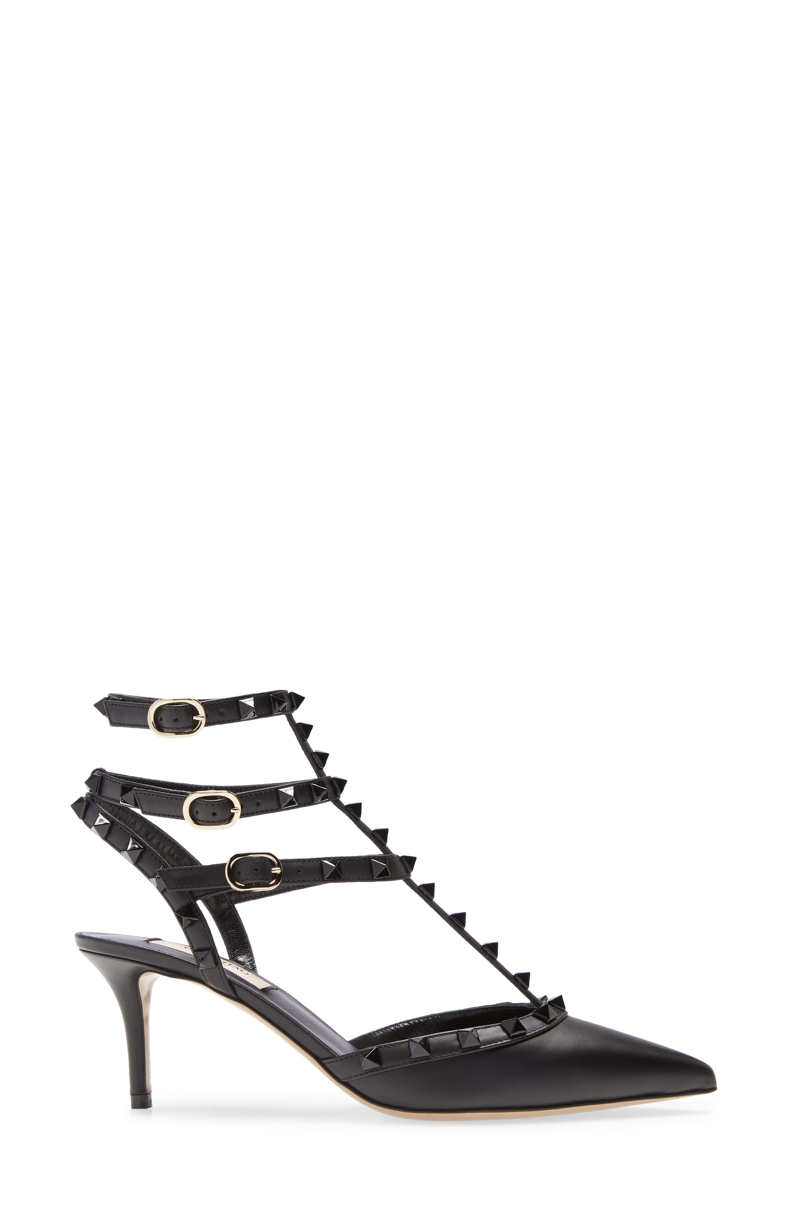 Valentino Garavani Rockstud T-Strap Pointed Toe Pump, Alternate, color, 