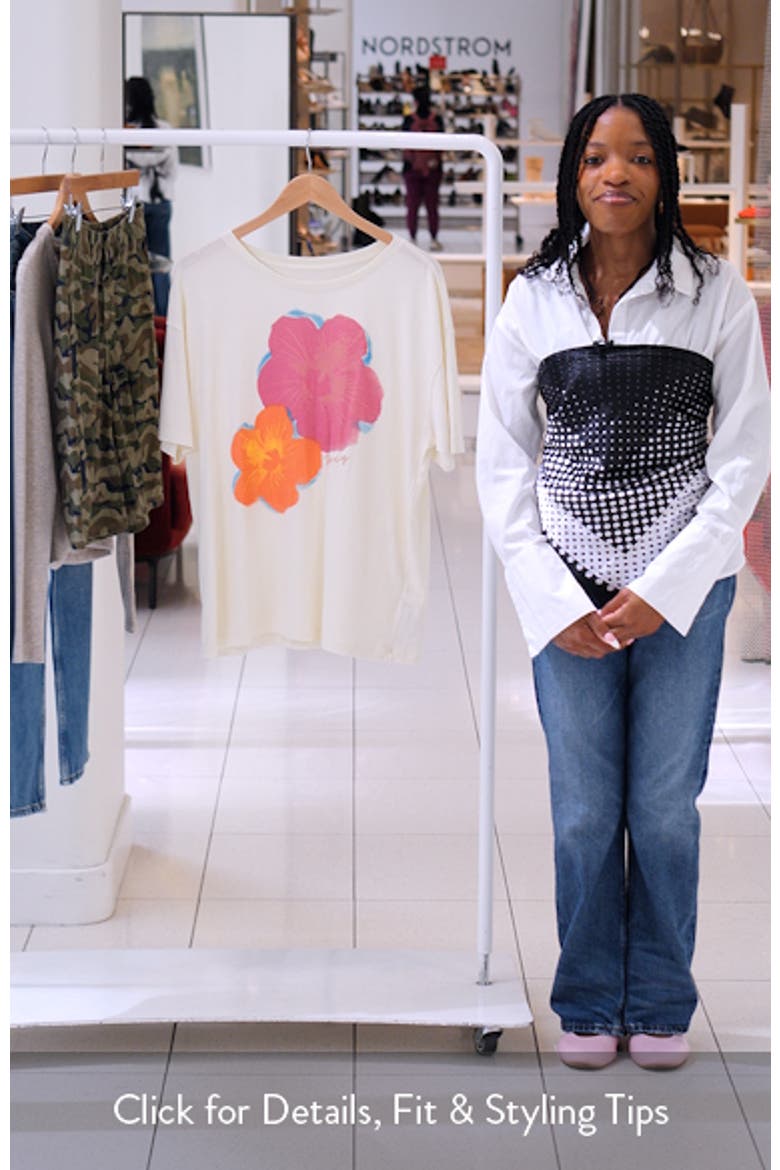 Flower Glow Oversize Cotton Graphic T-Shirt video