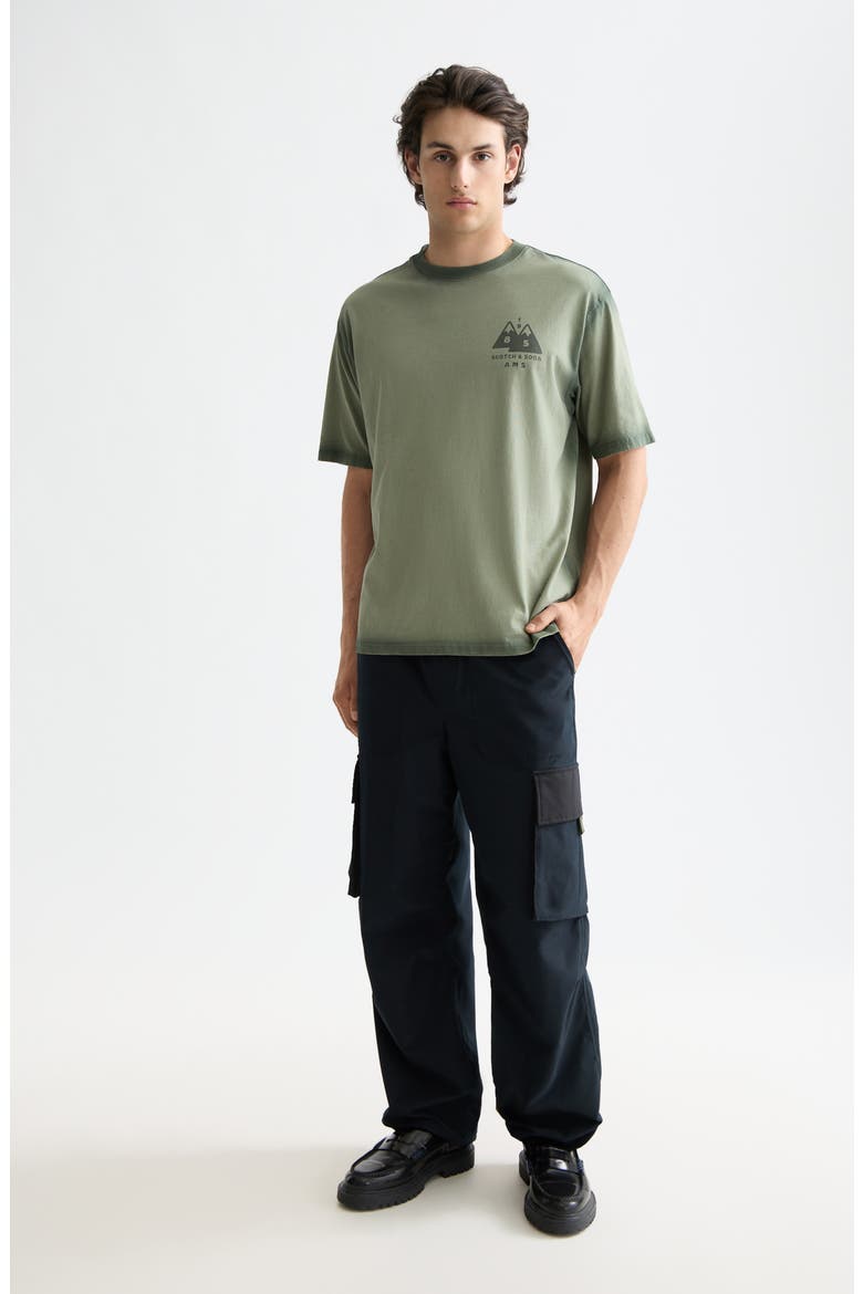 Loose Fit Garment Dyed Cotton Graphic T-Shirt, Alternate, color, THYME