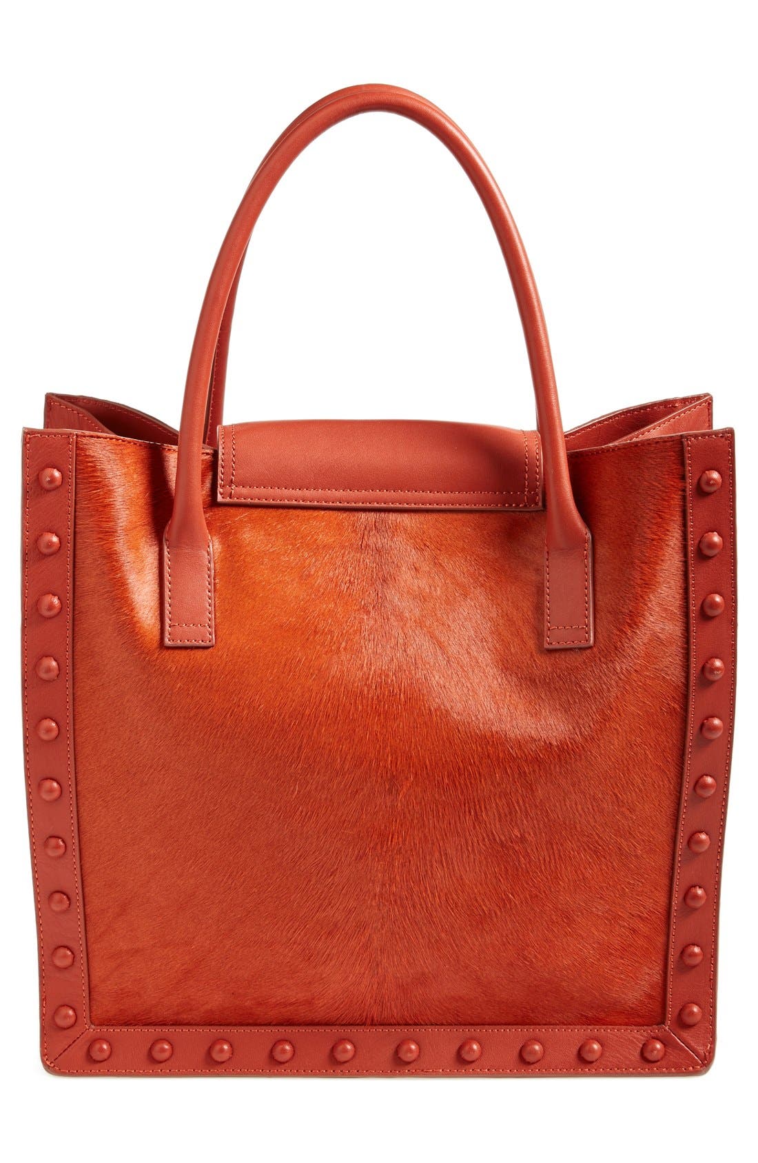 Calf Hair Tote, Alternate, color, RUST