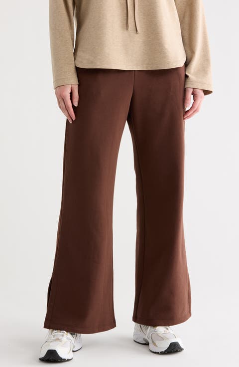 Open Ended Mid Rise Wide Leg Pants
