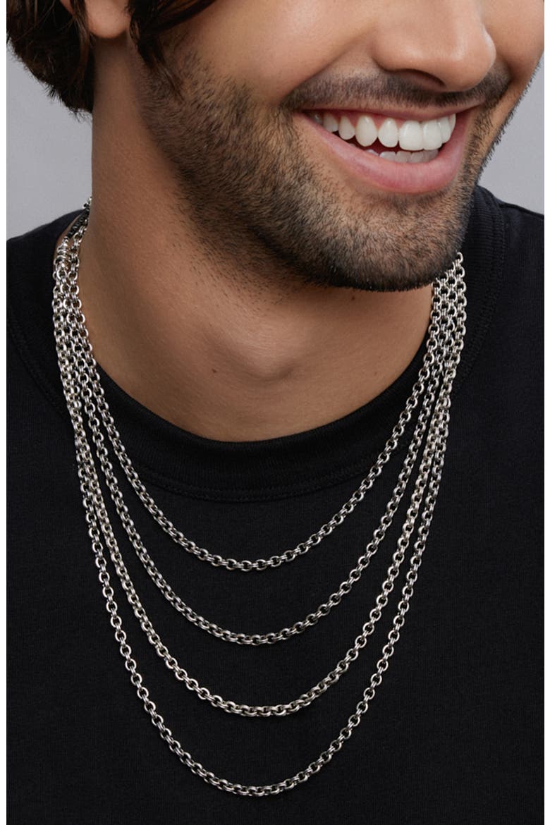 Anthem Double Link Chain Necklace, Alternate, color, SILVER