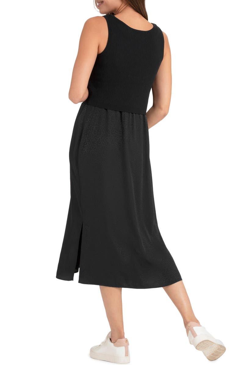 Seraphine Mixed Media Maternity/Nursing Midi Dress, Alternate, color, 