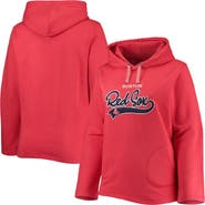 SOFT AS A GRAPE Women's Soft as a Grape Red Boston Red Sox Plus Size Side Split Pullover Hoodie