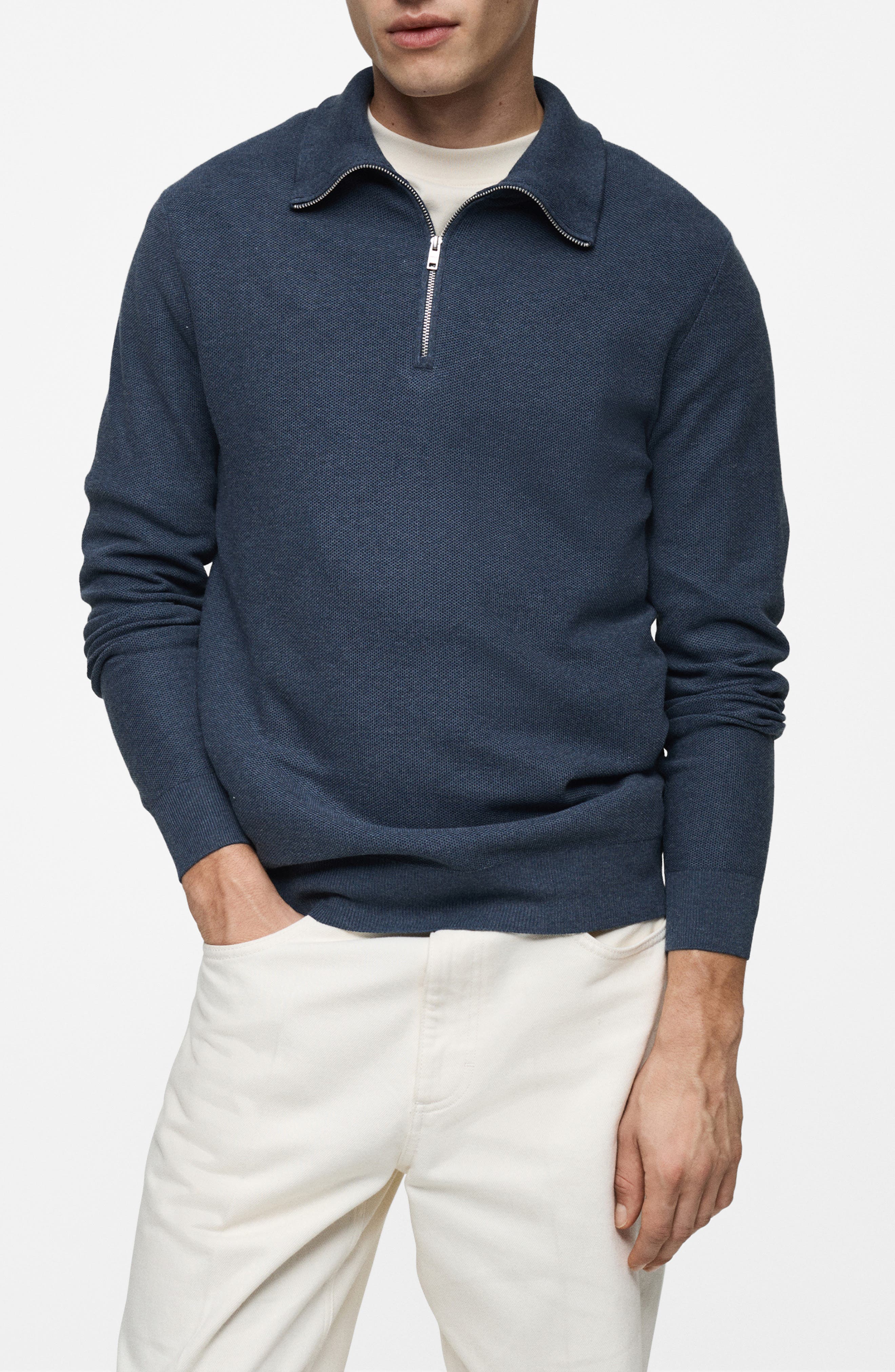 MANGO Piqué Sweater