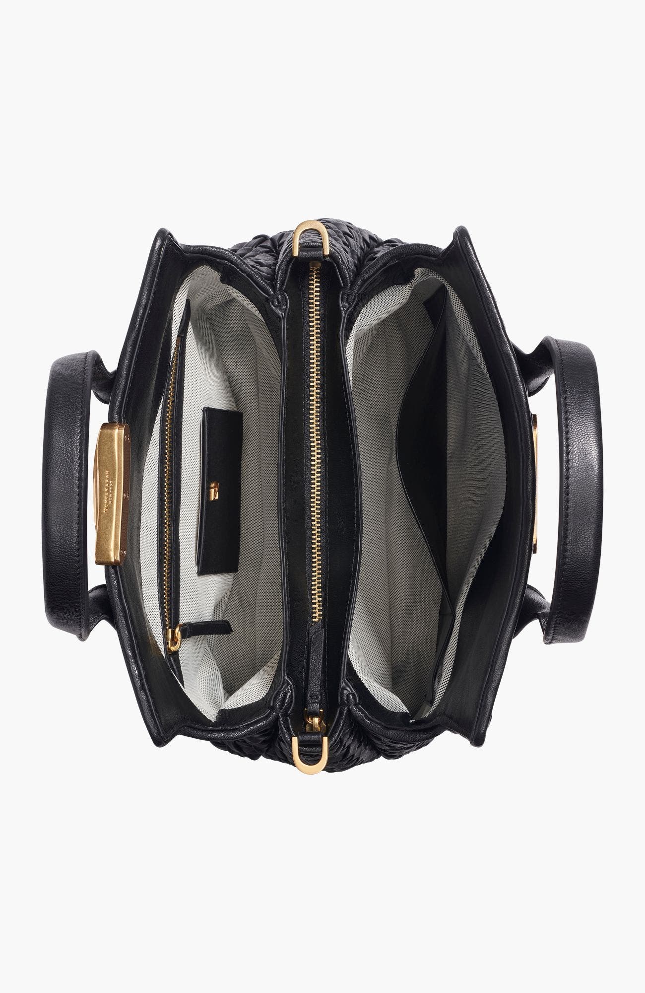Amagansett Woven Leather Satchel, Alternate, color, Blk/Gold