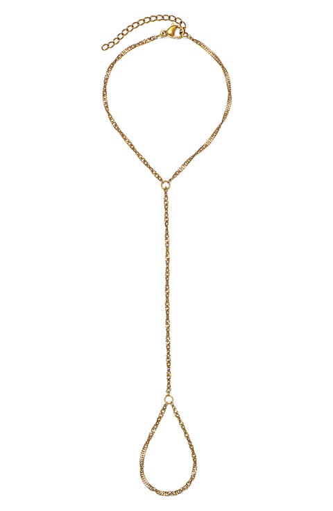 18K Gold Plated Hand Chain Bracelet