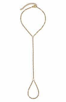 Adornia 18K Gold Plated Hand Chain Bracelet