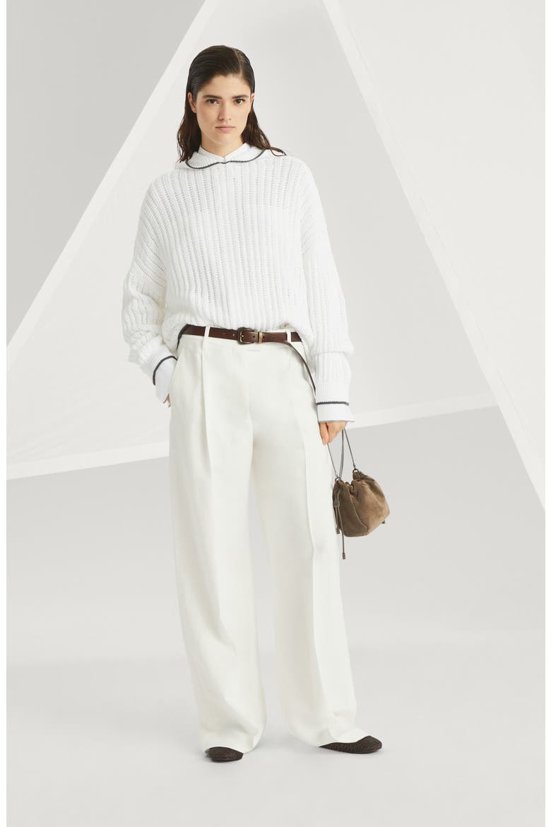 Sweatshirt with monili, Alternate, color, White