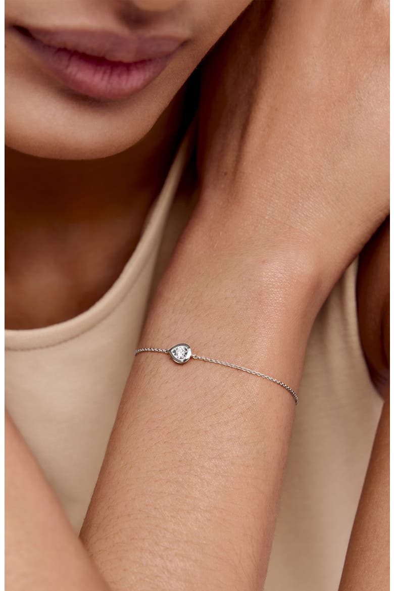 Lab Grown Diamond Pear Bracelet, Alternate, color, STERLING SILVER / LAB DIA
