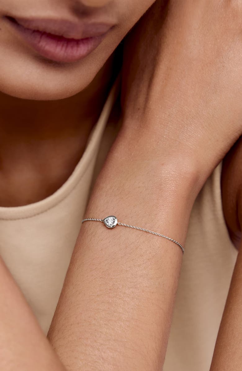 Monica Vinader Lab Grown Diamond Pear Bracelet, Alternate, color, Sterling Silver / Lab Dia