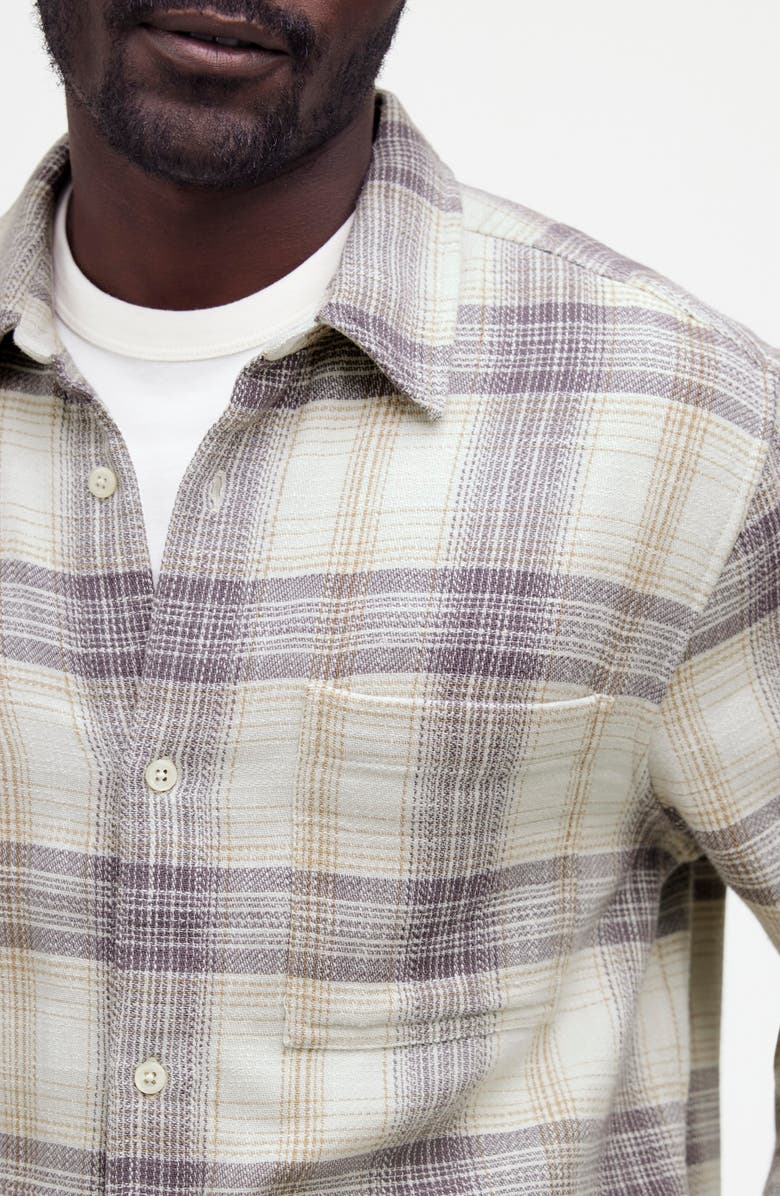 Madewell Plaid Slub Twill Easy Shirt, Alternate, color, Form Grey
