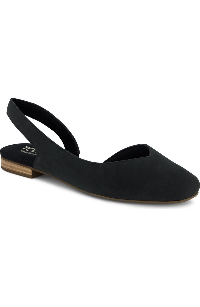 TOMS Alene Slingback Half d'Orsay Flat, Main, color, Black