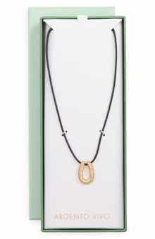 Pavé Crystal Horseshoe Pendant Cord Necklace