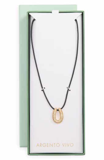 Pavé Crystal Horseshoe Pendant Cord Necklace