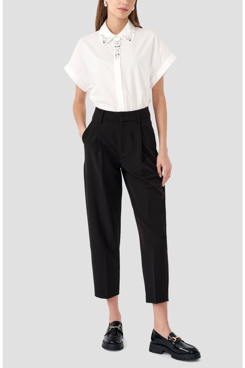 Crystal Dolman Button-Up Shirt, Alternate, color, WHITE SOLID