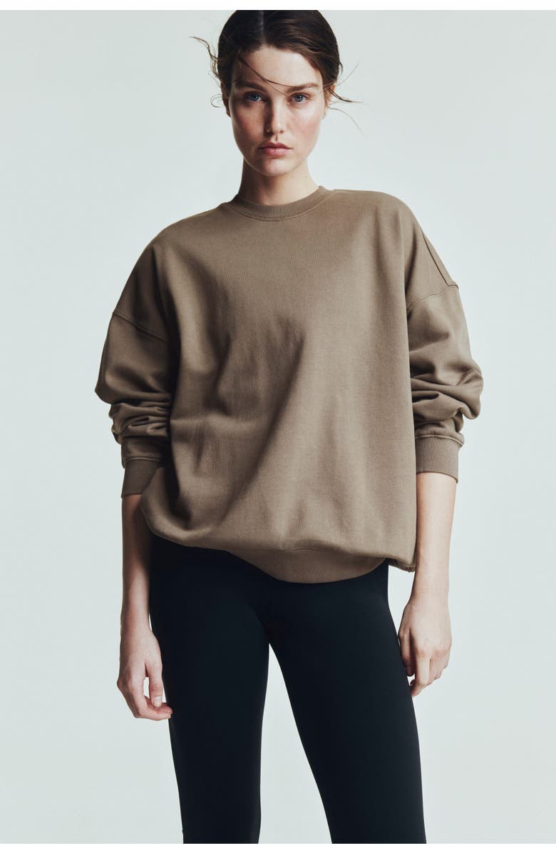 H&M Sports Sweatshirt, Alternate, color, Dark Beige