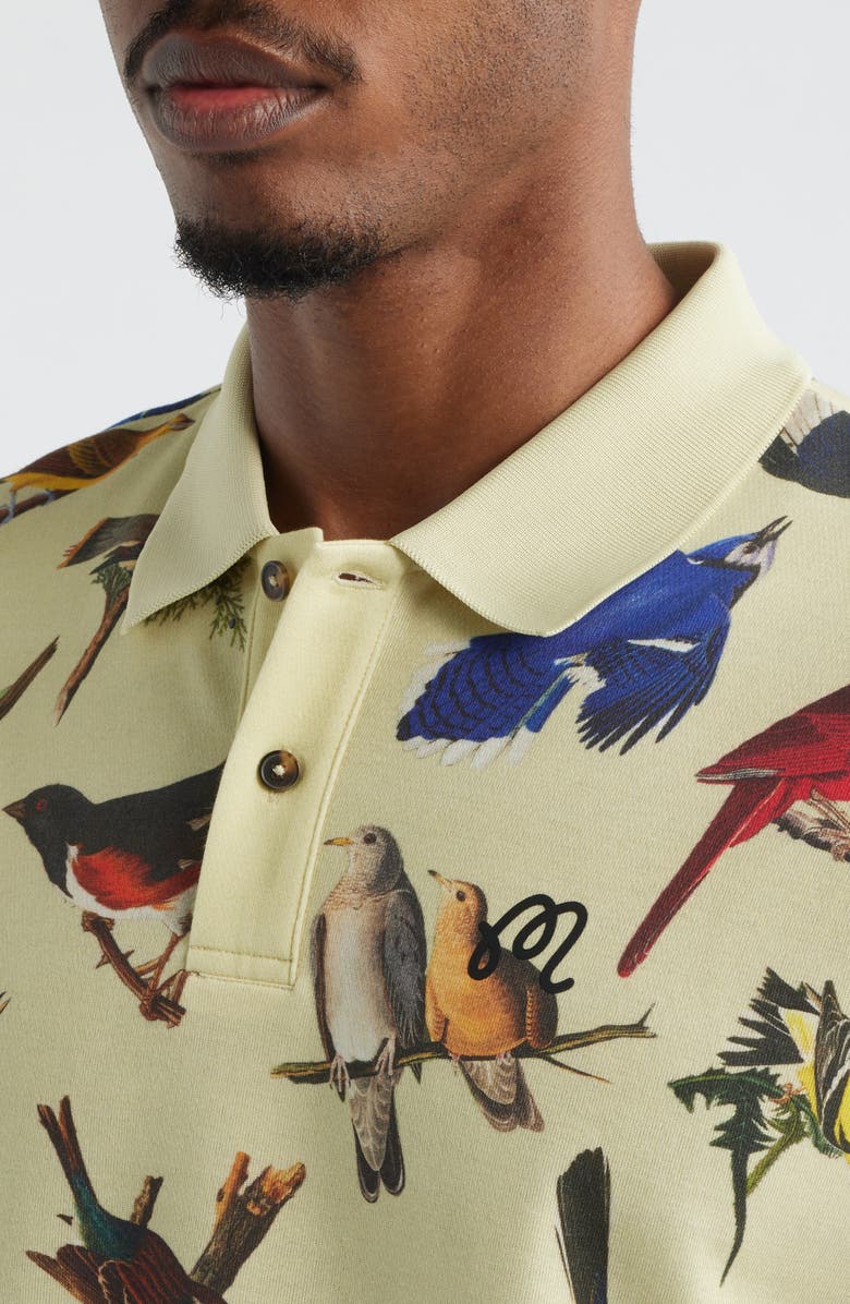 Malbon Golf Birds of Georgia Fairway Polo, Alternate, color, Bird Print