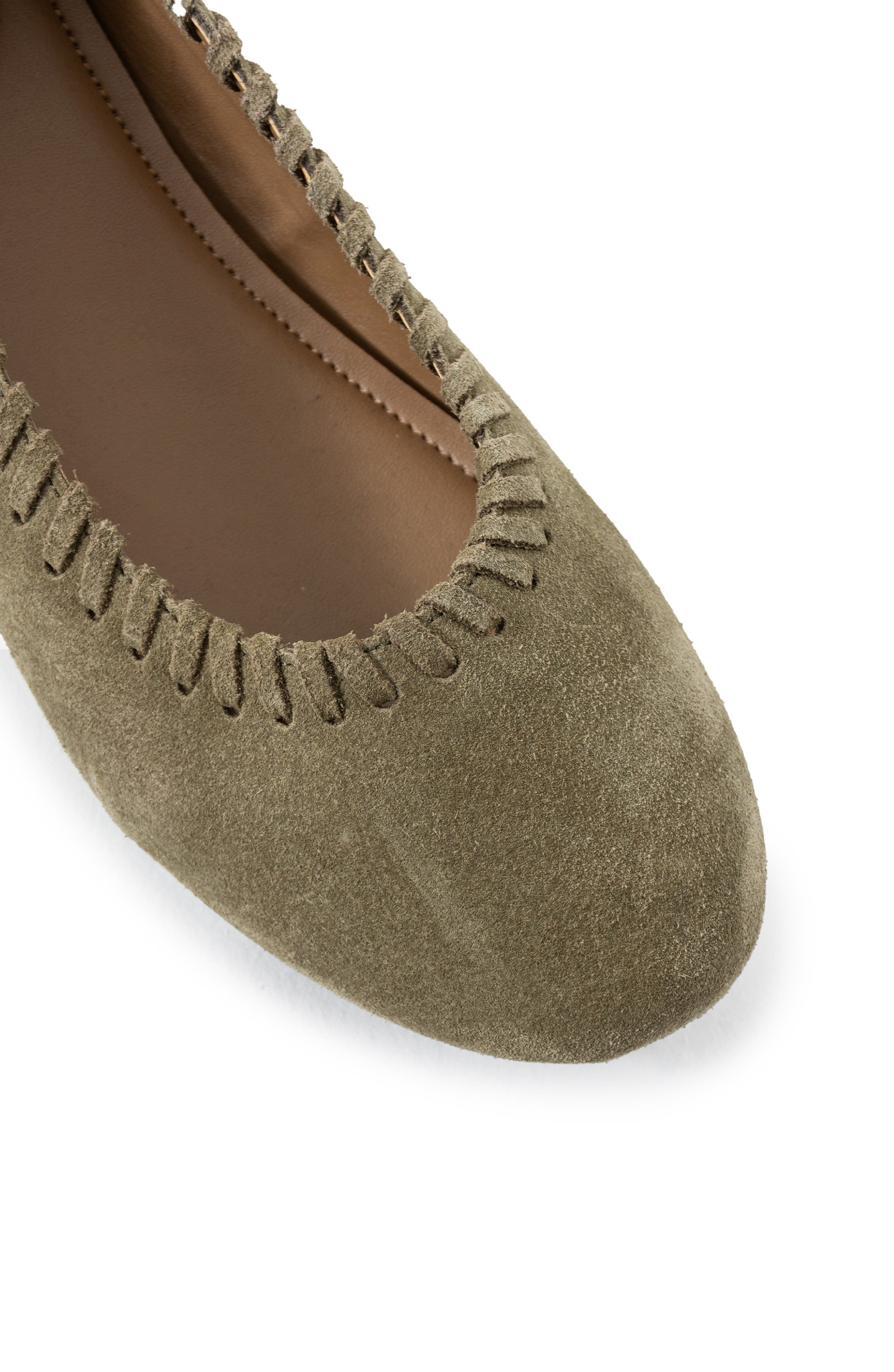 Jelavu Ella Whipstitch Ballet Flat, Alternate, color, Olive