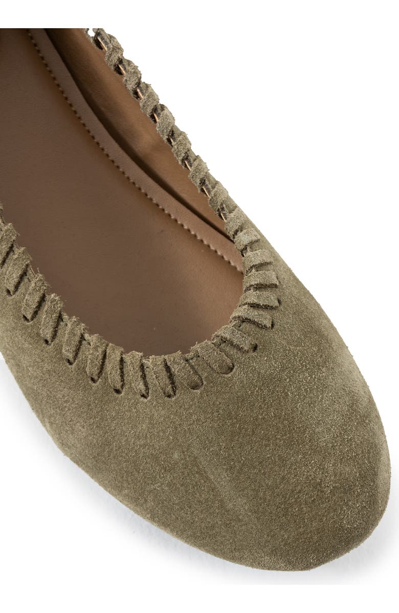 Jelavu Ella Whipstitch Ballet Flat, Alternate, color, Olive