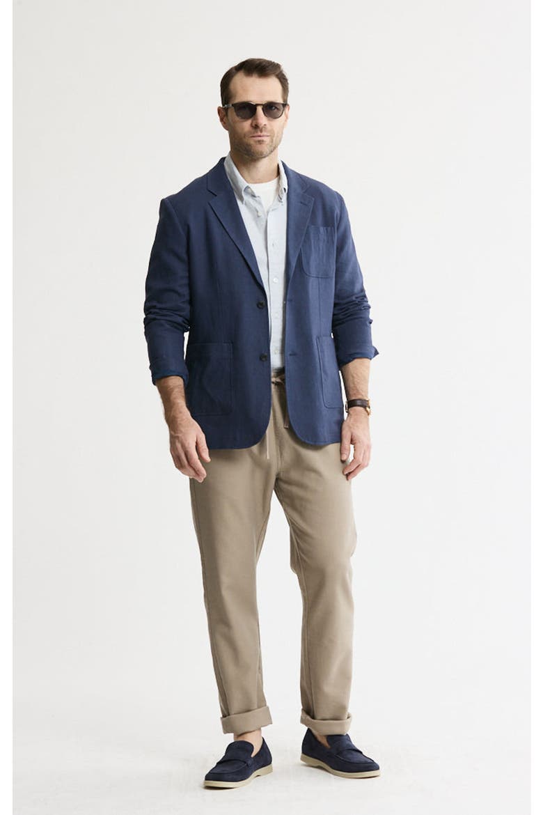 Linen Blend Blazer, Alternate, color, Indigo