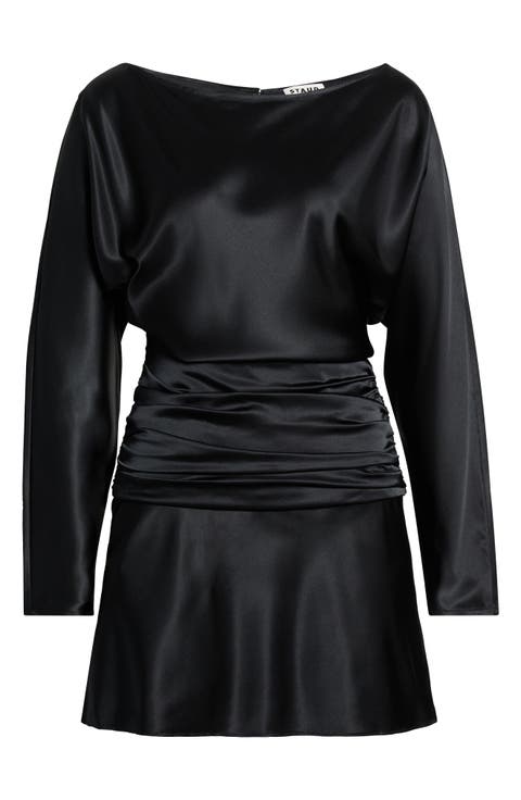 Freda Long Sleeve Silk Blend Minidress