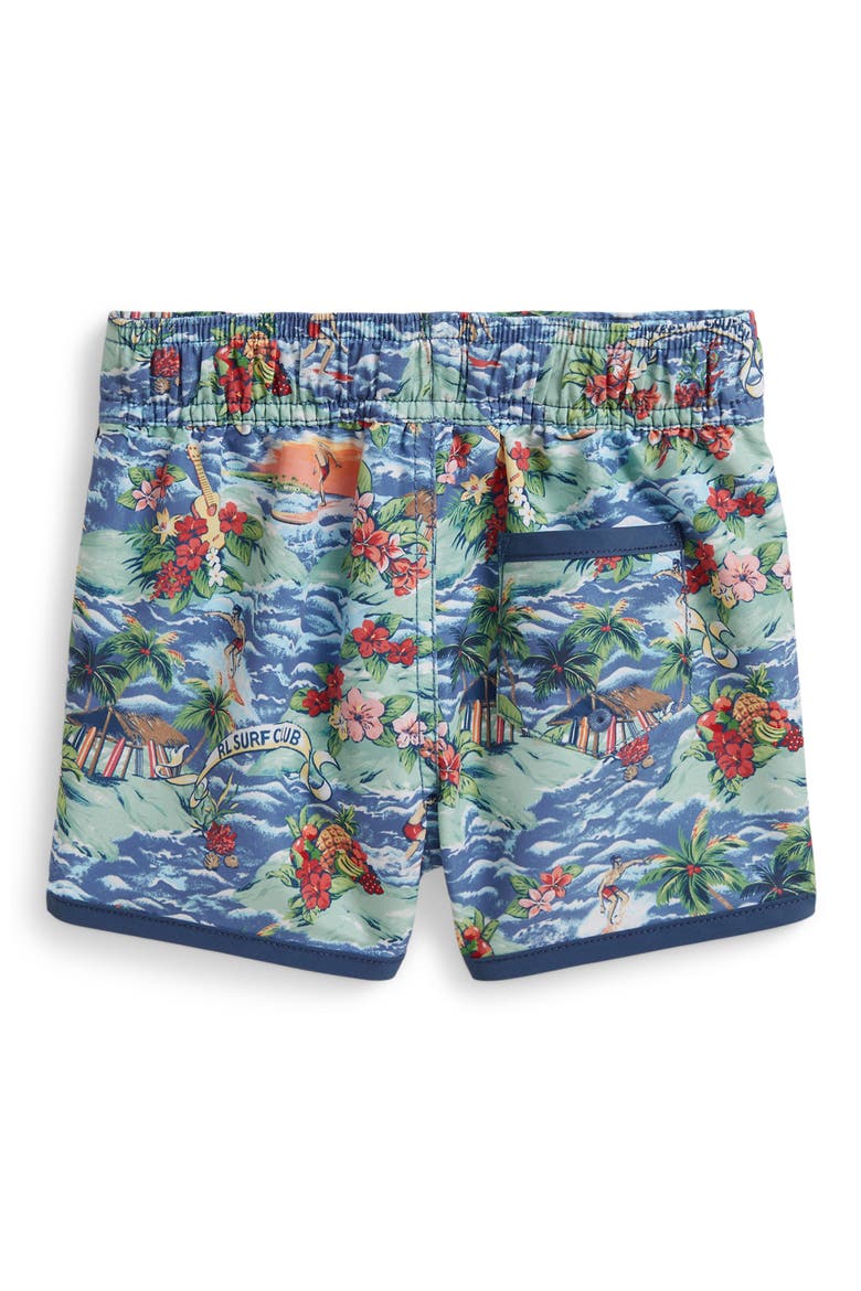 Tropical Print Swim Trunks, Alternate, color, POLO SURF SCENIC PRINT